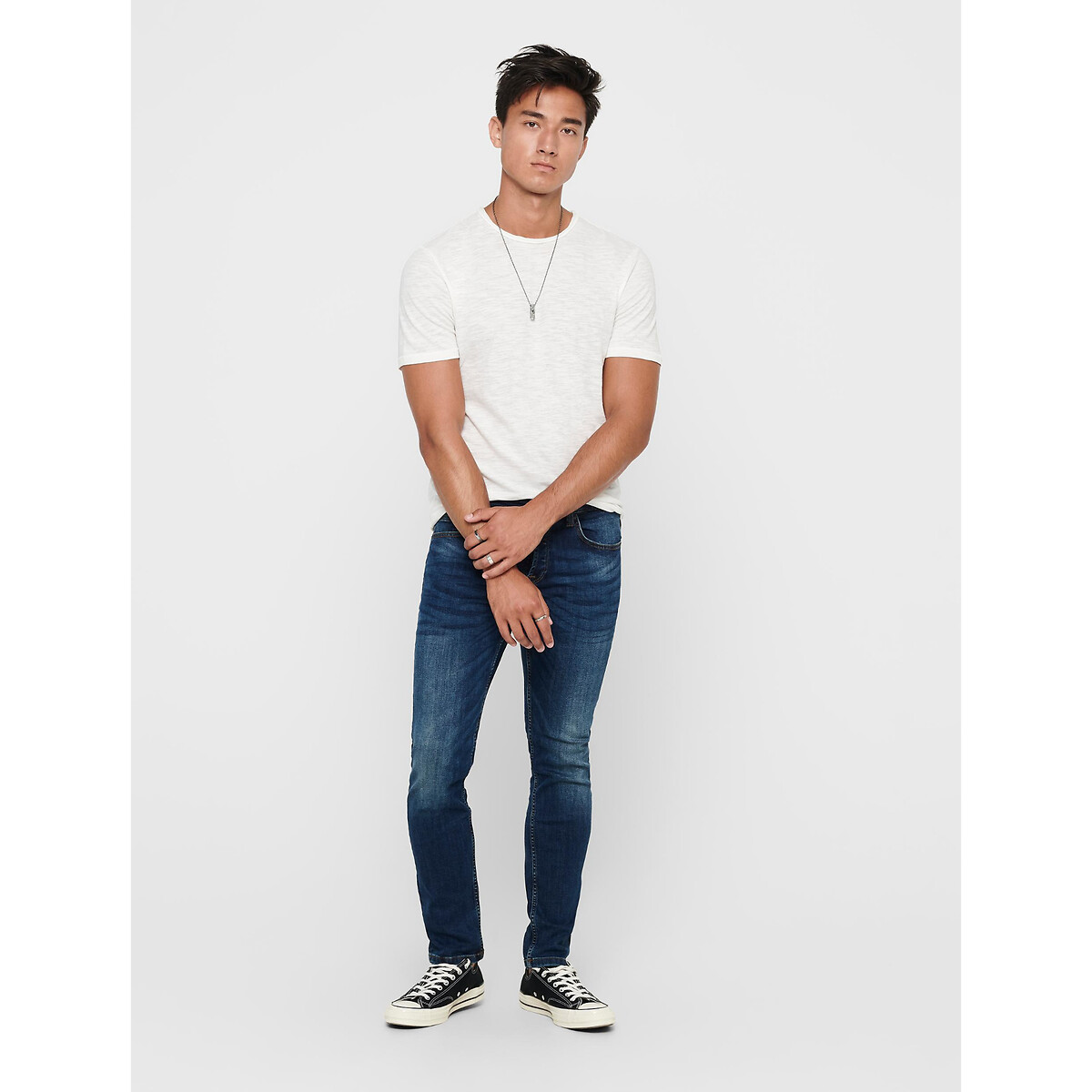 ONLY & SONS<br>Calça jeans reta e elástica Weft