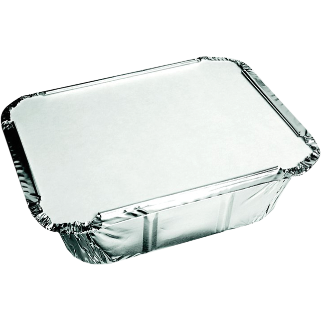 Bak, Aluminium, 450ml, opstaande rand, incl. deksel, 142x116x41mm, zilver