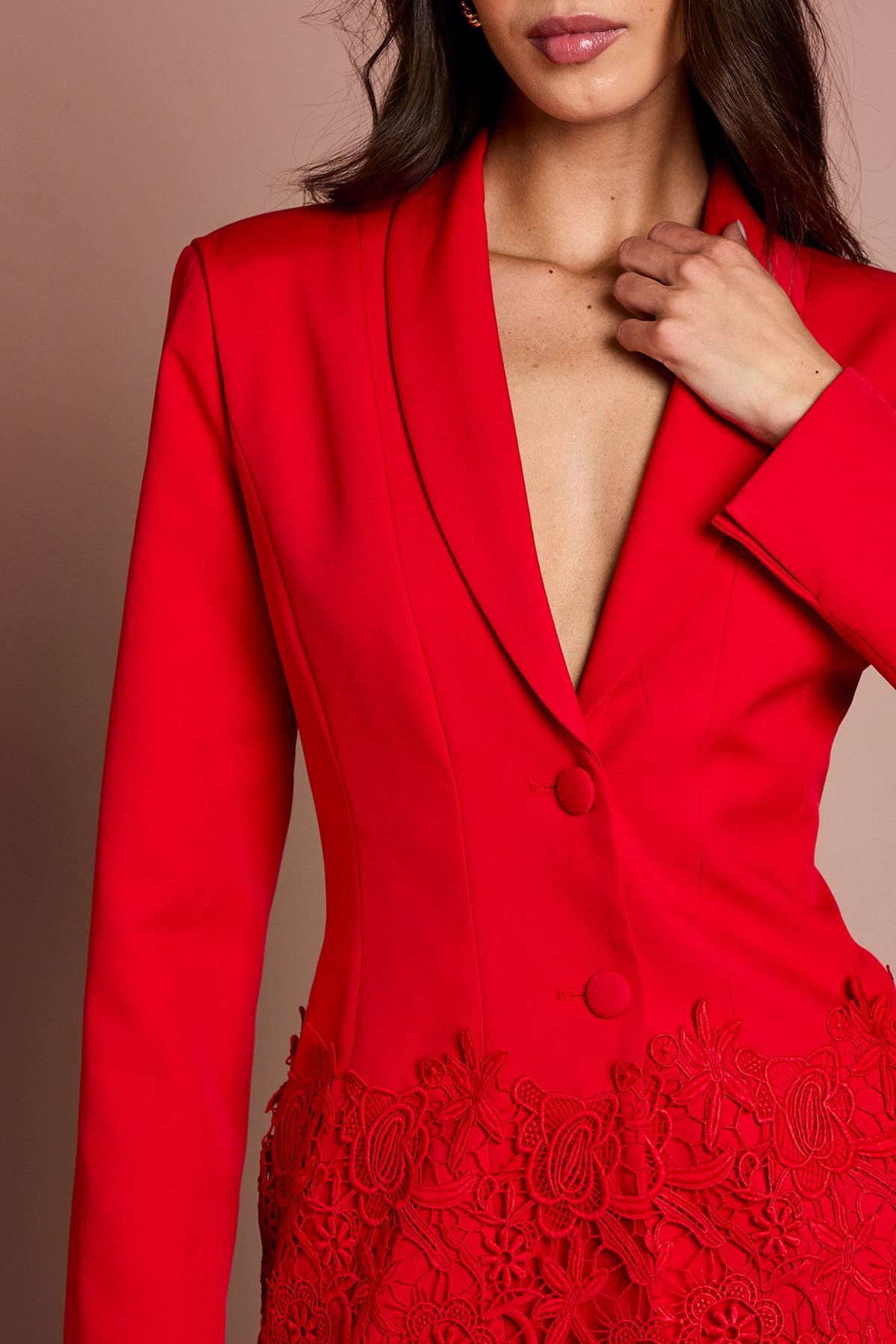 Coast Blazer Ajusté À Simple Boutonnage Avec Bordure En Dentelle