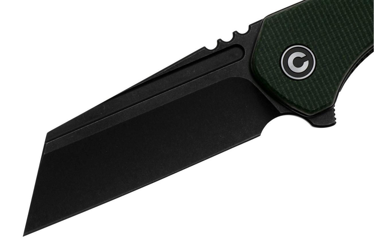 Civivi ExOne C23036-3 Blackwashed Nitro-V, Green Canvas Micarta zakmes, Brian Brown design