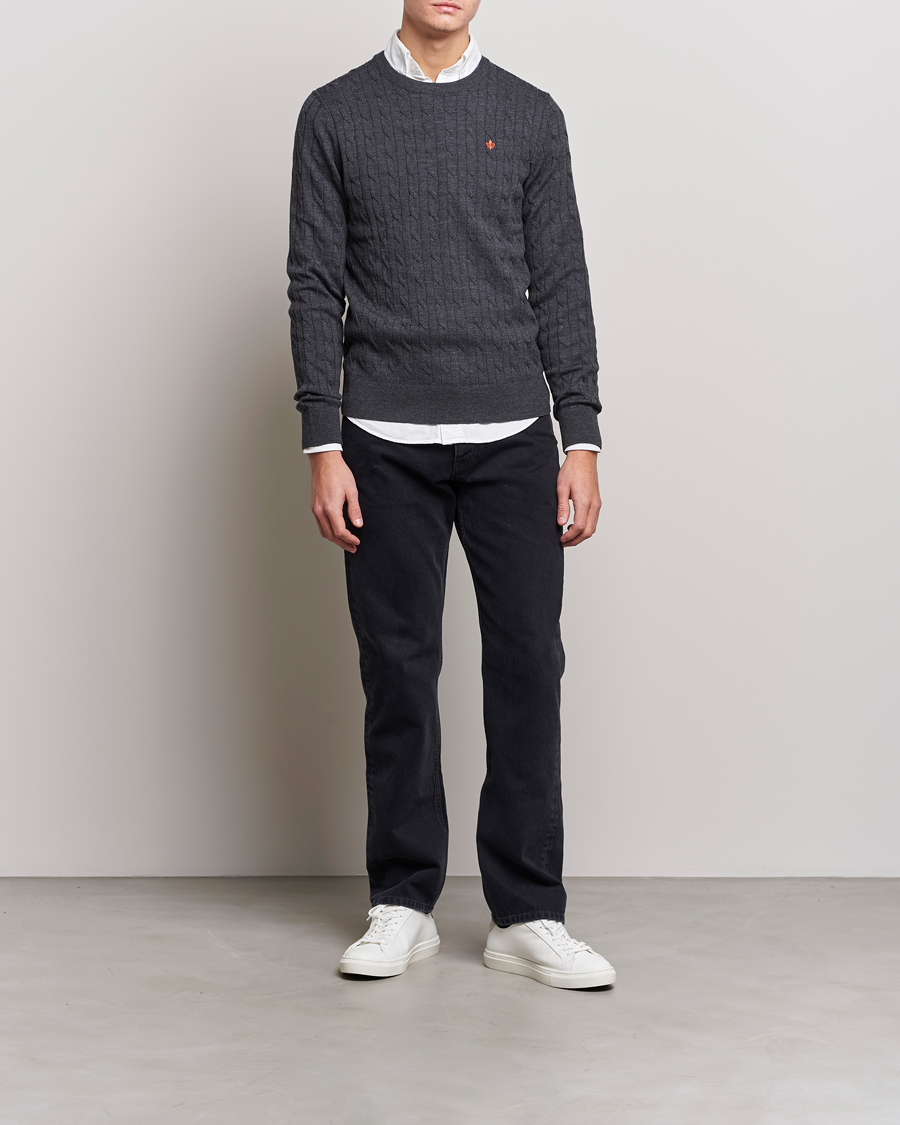 Morris Merino Cable O-Neck Grey