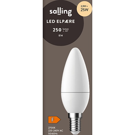 Salling LED krertepære 2,9W - varmt hvidt lys