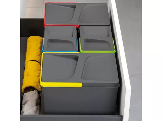 Bacs de tri pour tiroir de cuisine Recycle 2 bacs de 12 litres