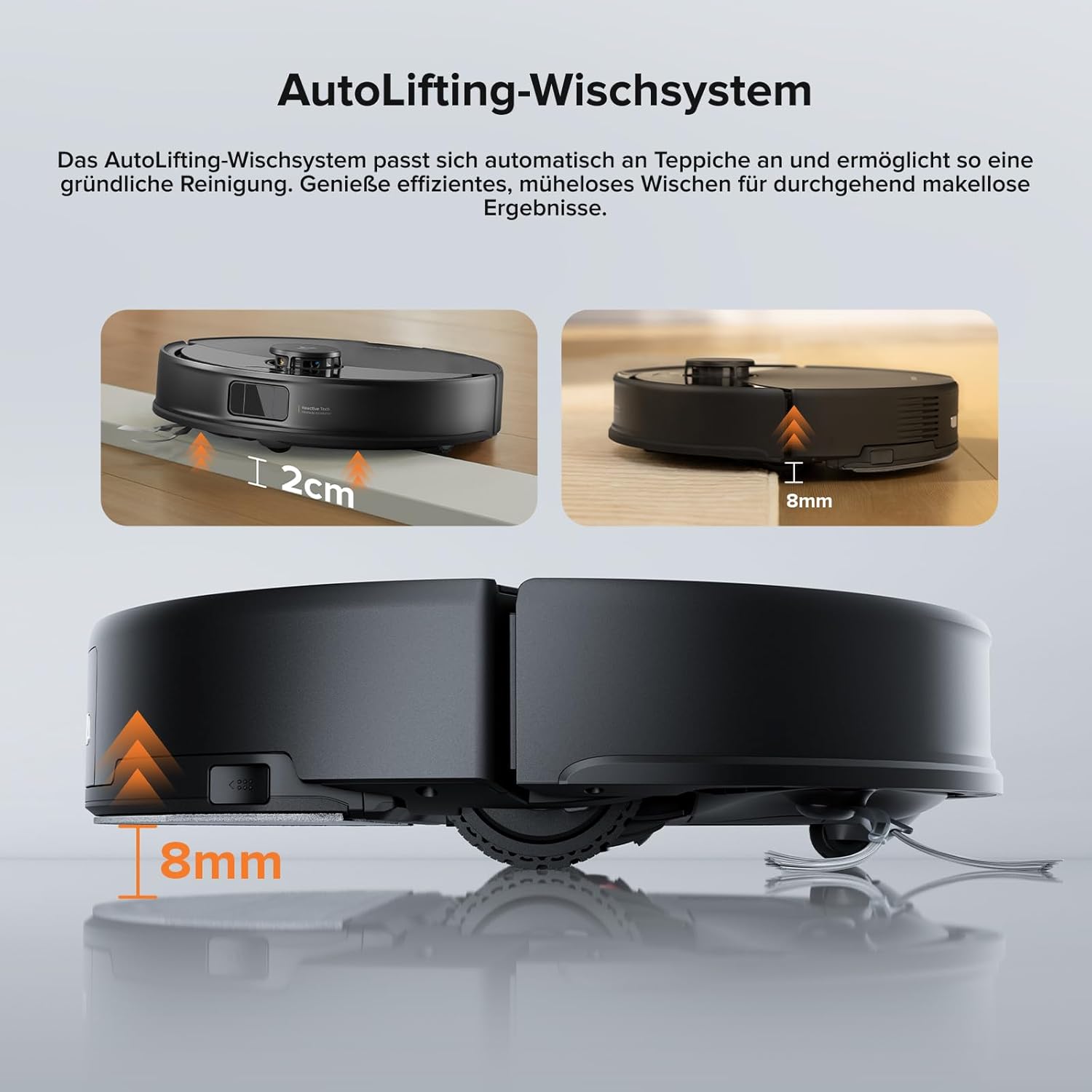 roborock Q10 X5 Saugroboter mit Wischfunktion, 10.000 Pa Saugkraft, Dual Anti-Tangle System, JawScrapers Bürste, intelligente Hindernisvermeidung, Saug und Wischroboter für Tierhaare&Teppiche, Schwarz