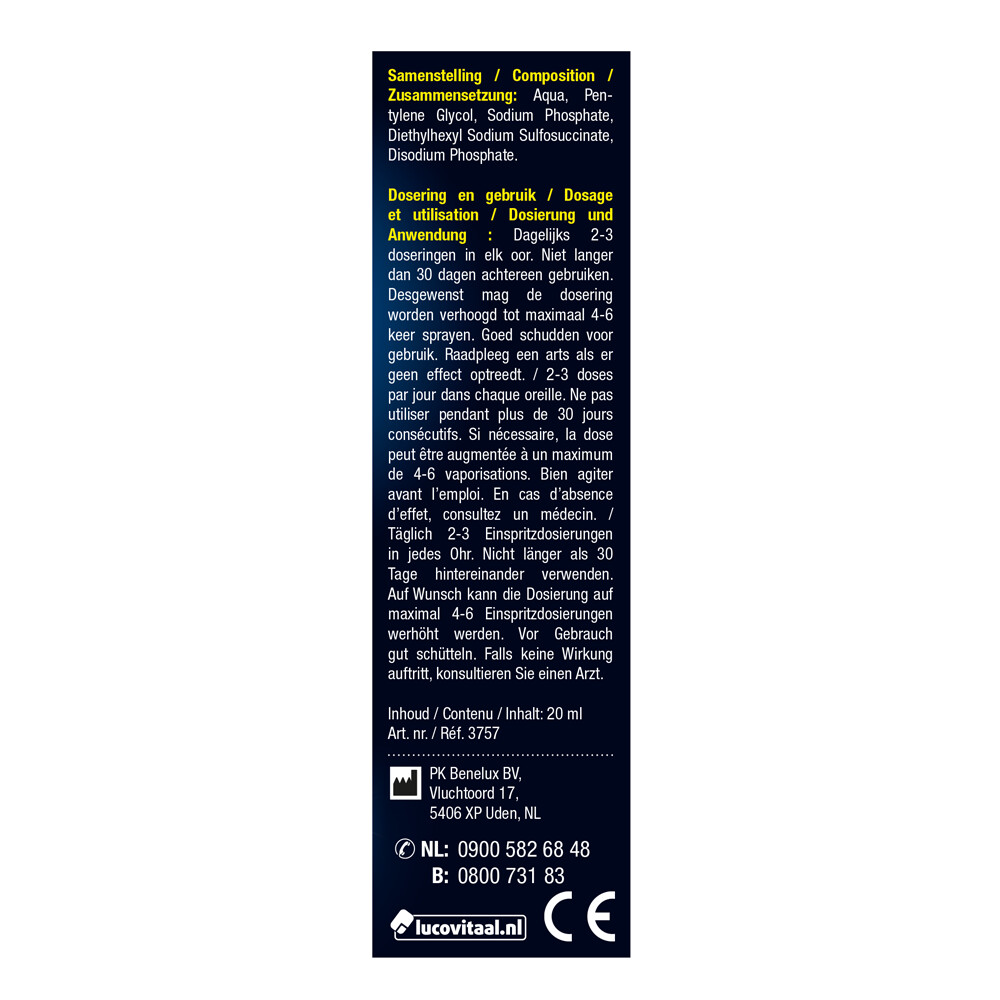 2x Lucovitaal Oorspray Otixyl20 ml
