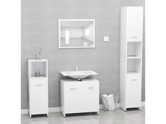 Armoire de salle de bain Blanc 60x33x61 cm Bois d'ingénierie