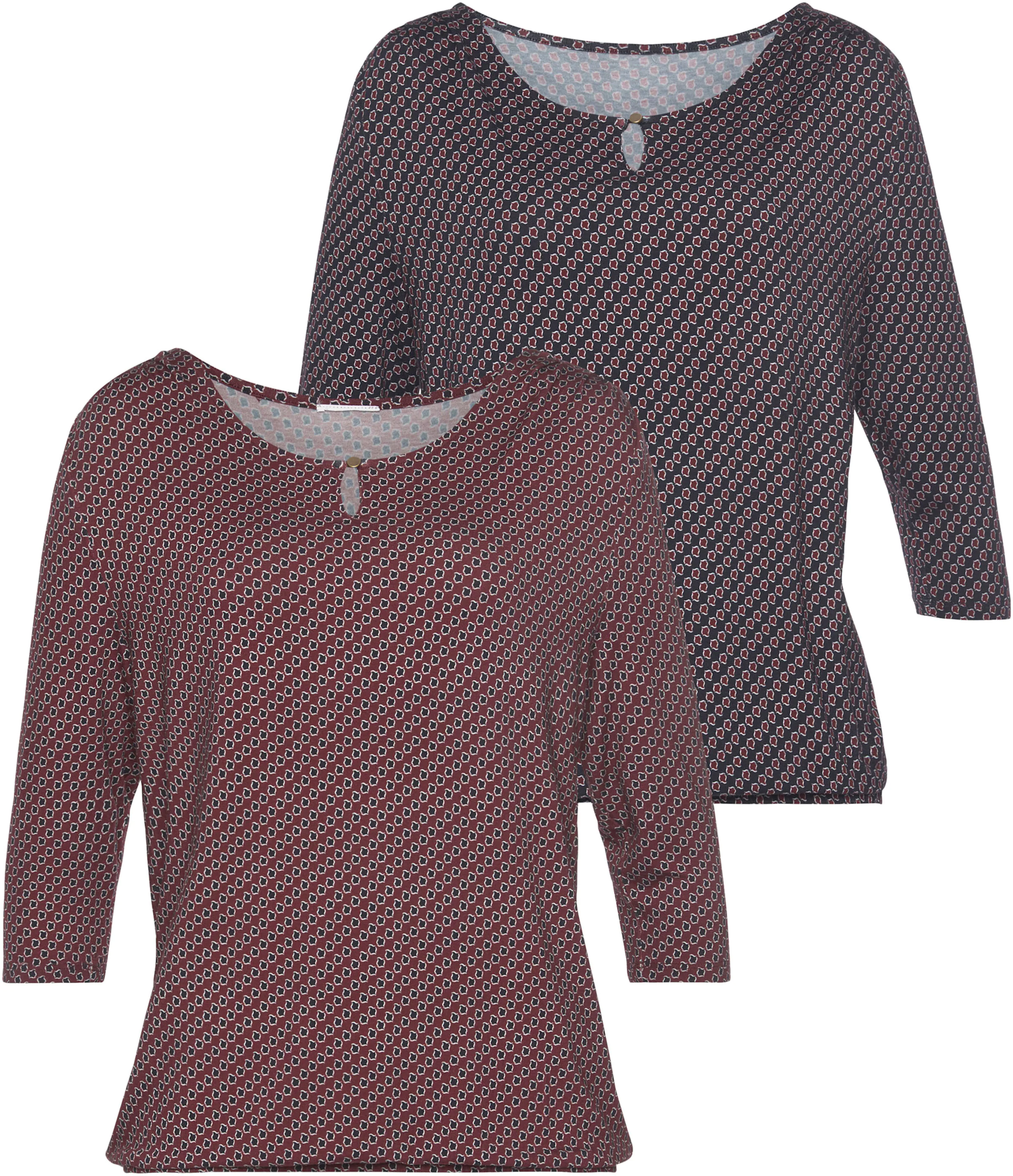 Vivance 3/4-Arm-Shirt in beere, navy