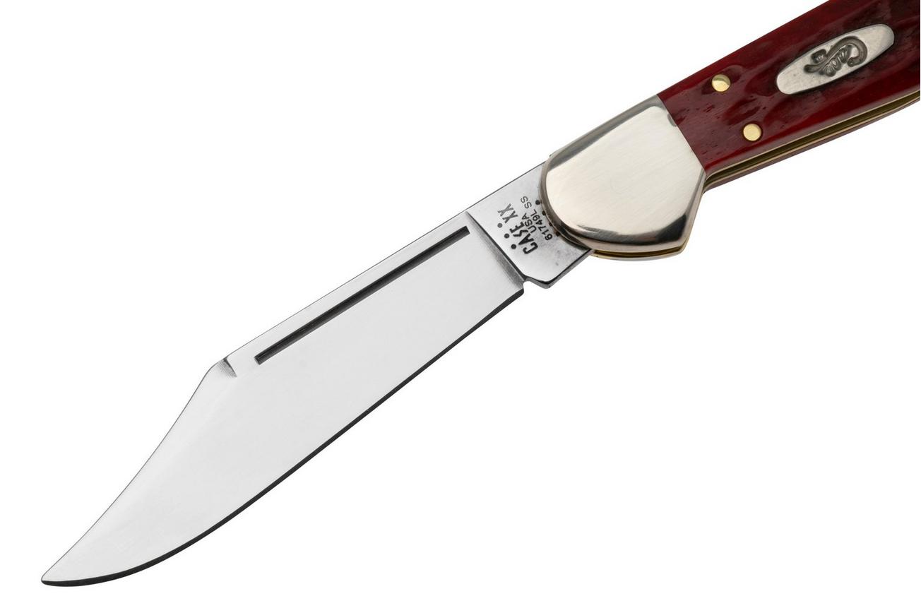 Case Mini Copperlock 10307 Pocket Worn Old Red Bone, Corn Cob Jig 61749L SS zakmes