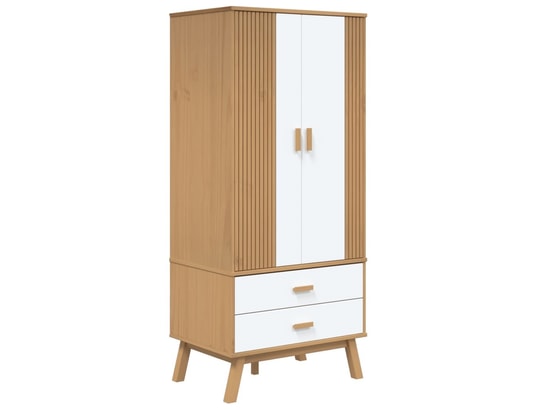 VIDAXL - Armoire Garde-robe olden blanc et marron 76,5x53x172 cm bois massif...