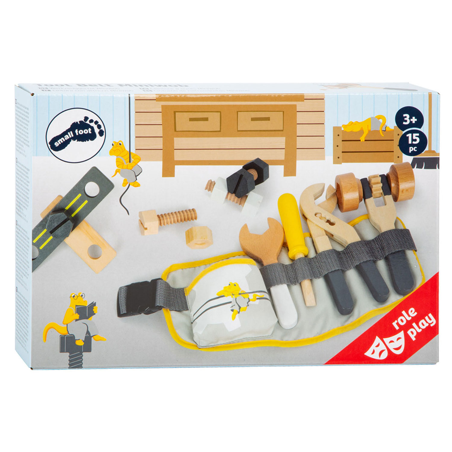 Small Foot-Gereedschapsriem met Houten Gereedschap Miniwob