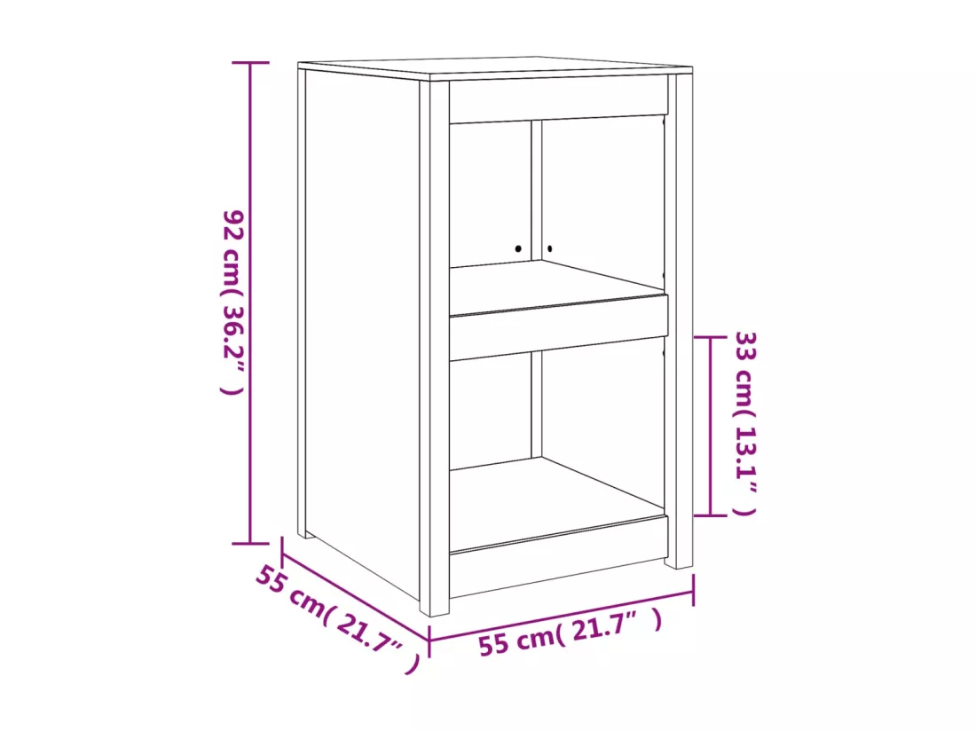 Armoire de cuisine d'extérieur 55x55x92 cm bois massif douglas