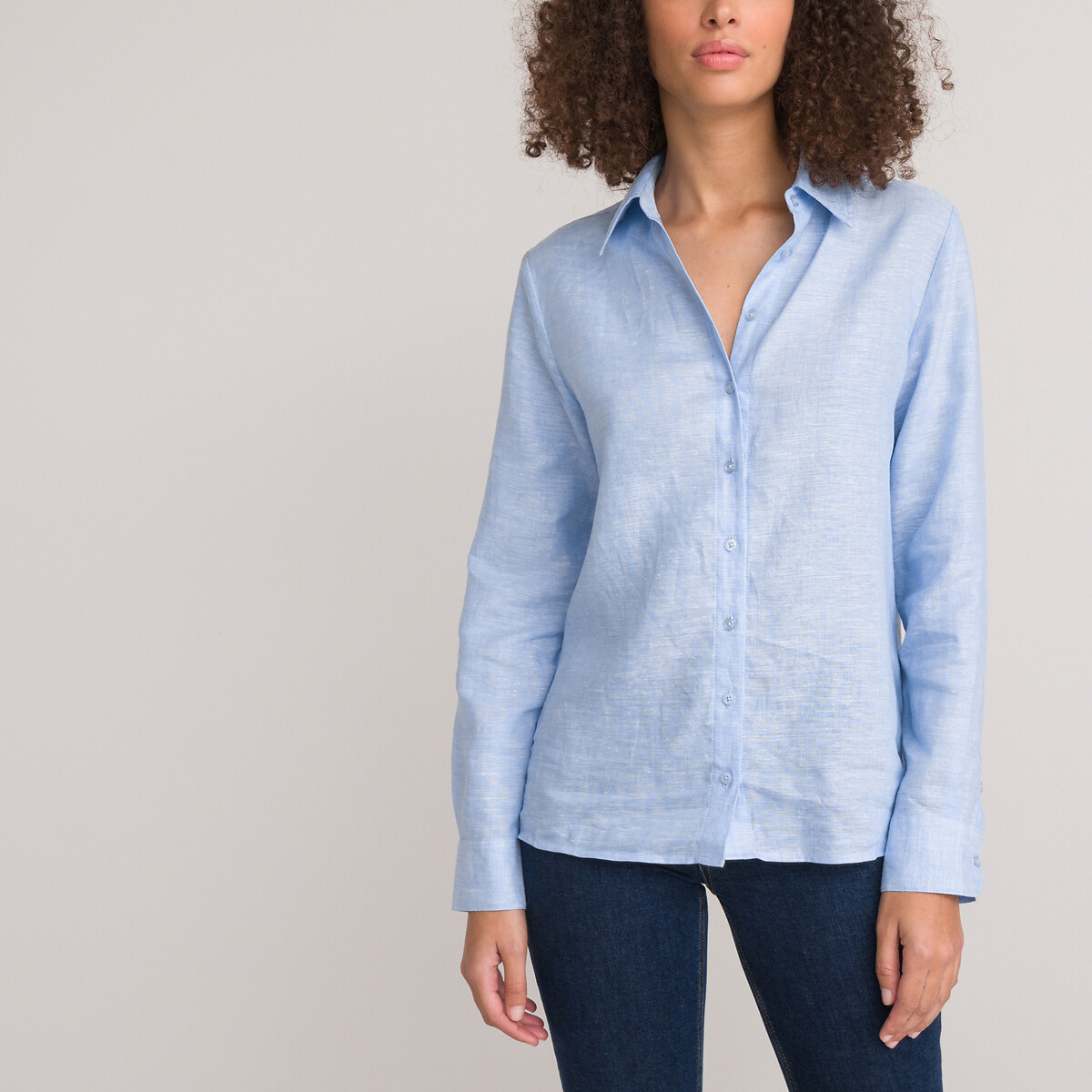COLEÇÕES LA REDOUTE<br>Camisa de linho de manga comprida