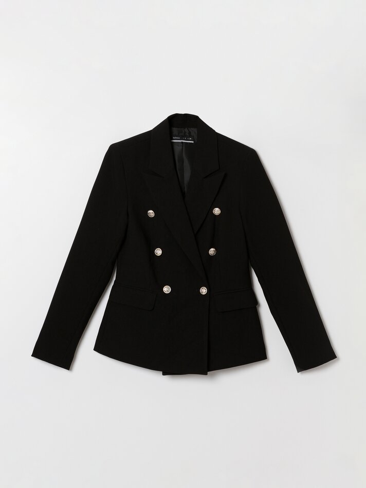 Blazer de abotoamento duplo - Preto