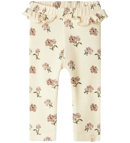 Lil' Atelier Leggings - Rib - NbfGavo - Turteltaube/Peony