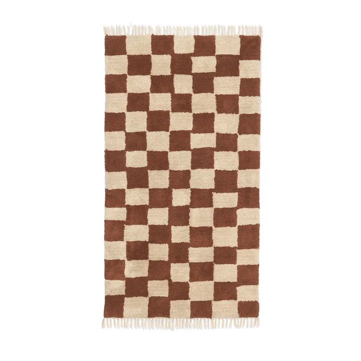 Ferm Living - Mara Teppich waschbar, 90 x 150 cm, rust / warm sand