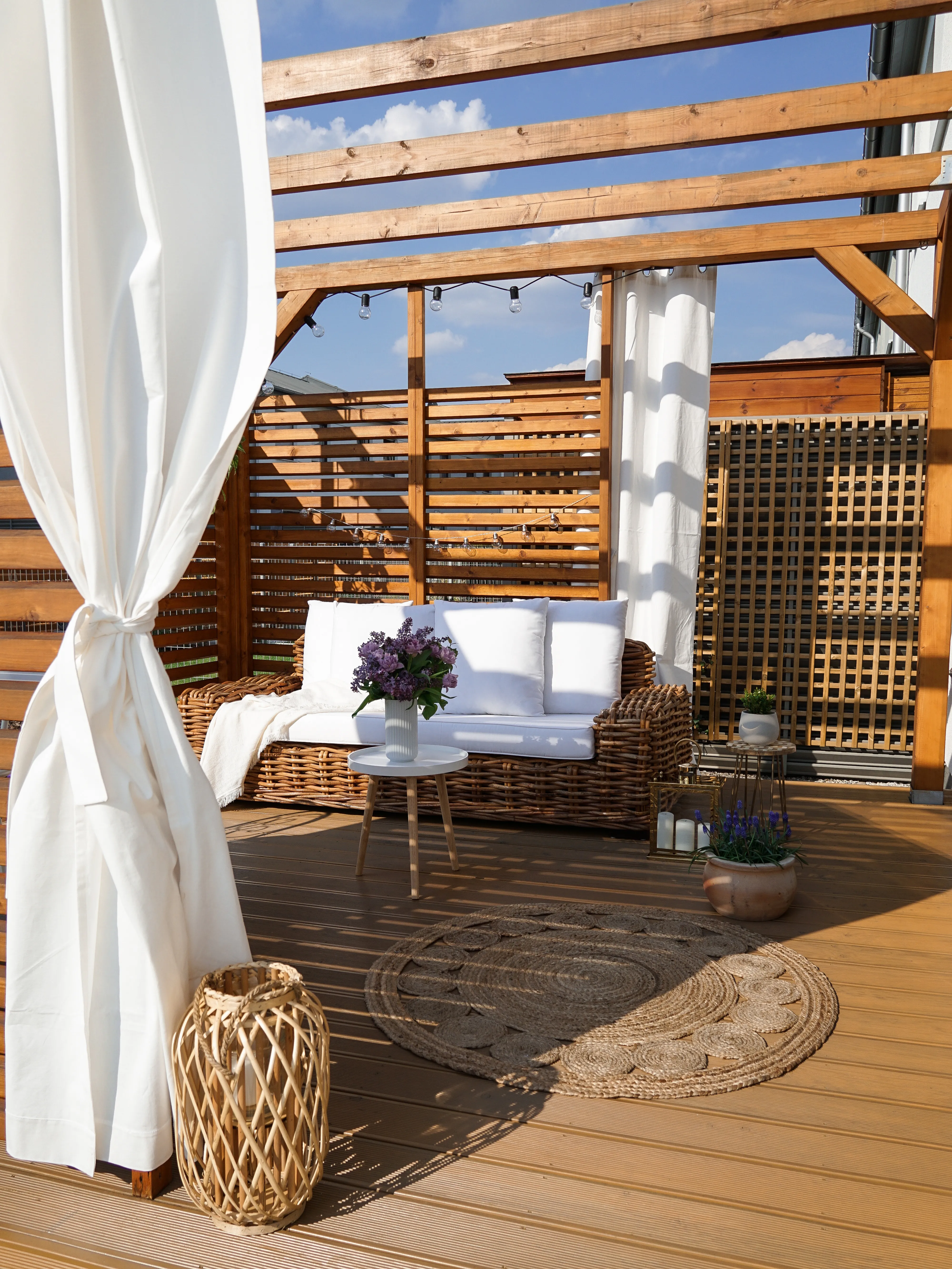 Vloerkleed AHLAT Beige ø 120 cm Jute