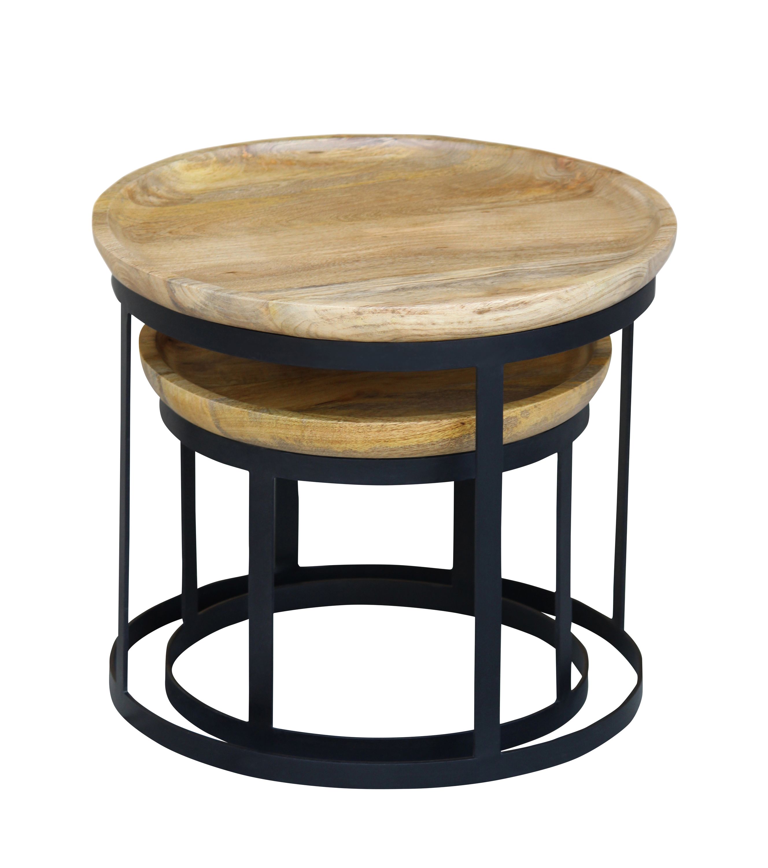 Beistelltisch Holz HATHAWAY rund 2-teilig
