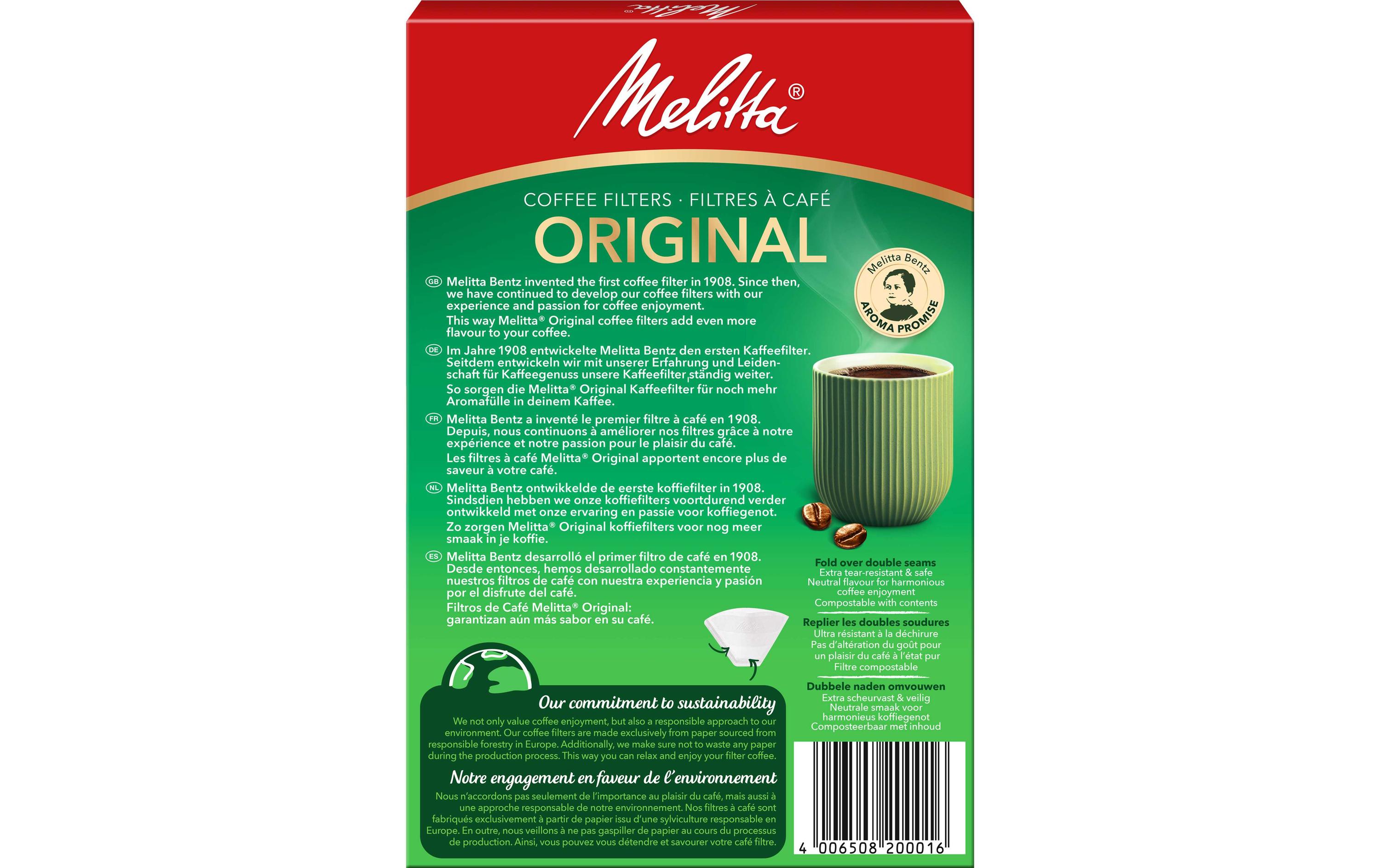 Filtertüte Original 1 x 4, 40 StückEinweg-Kaffeefilter