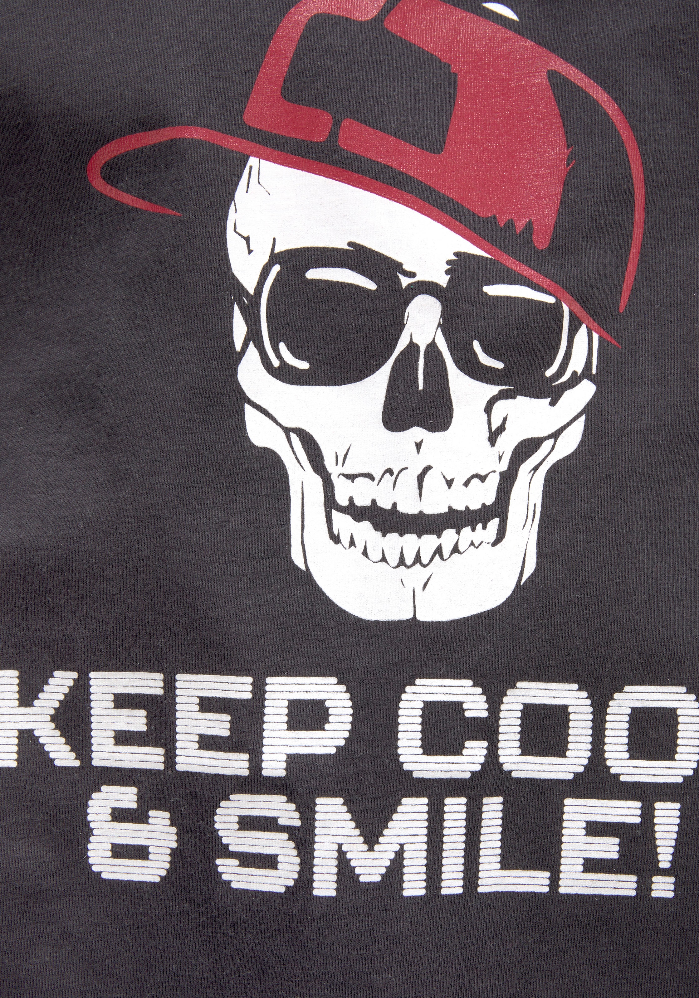 KIDSWORLD T-Shirt »Mit Sprüche-Print: KEEP COOL...«, kurzärmelig,  basic geschnitten,  Rundhalsausschnitt,  aus Baumwolle