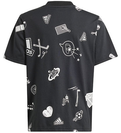 adidas Performance T-Shirt - J Bluv T - Schwarz/Weiß