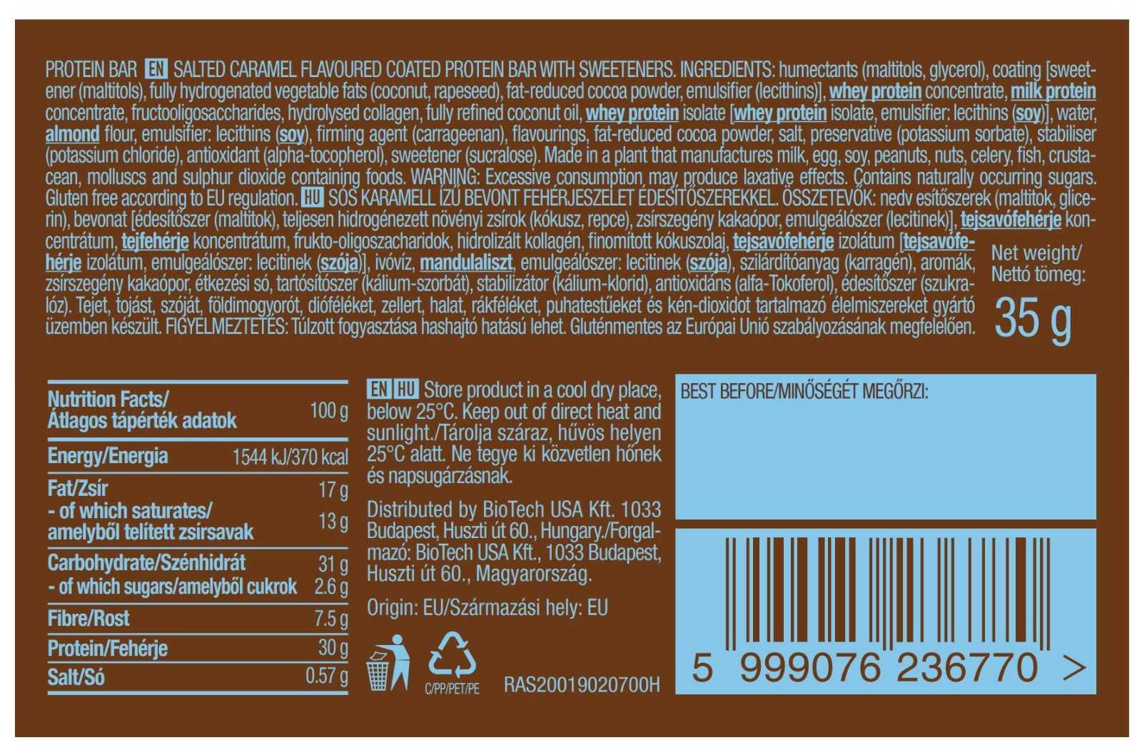 Barra de proteína Biotech USA 35 gramas