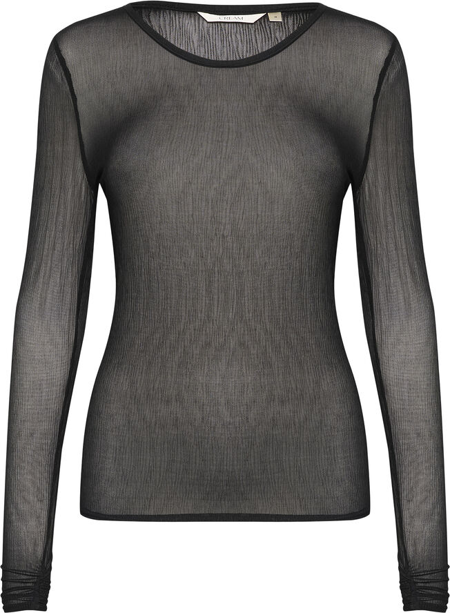 Cream CRMera Mesh LS T-Shirt Pitch black