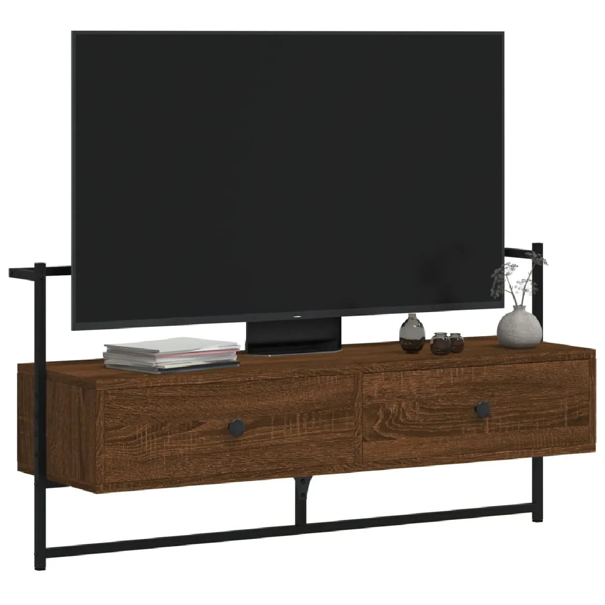 vidaXL Meuble TV mural - Chêne marron