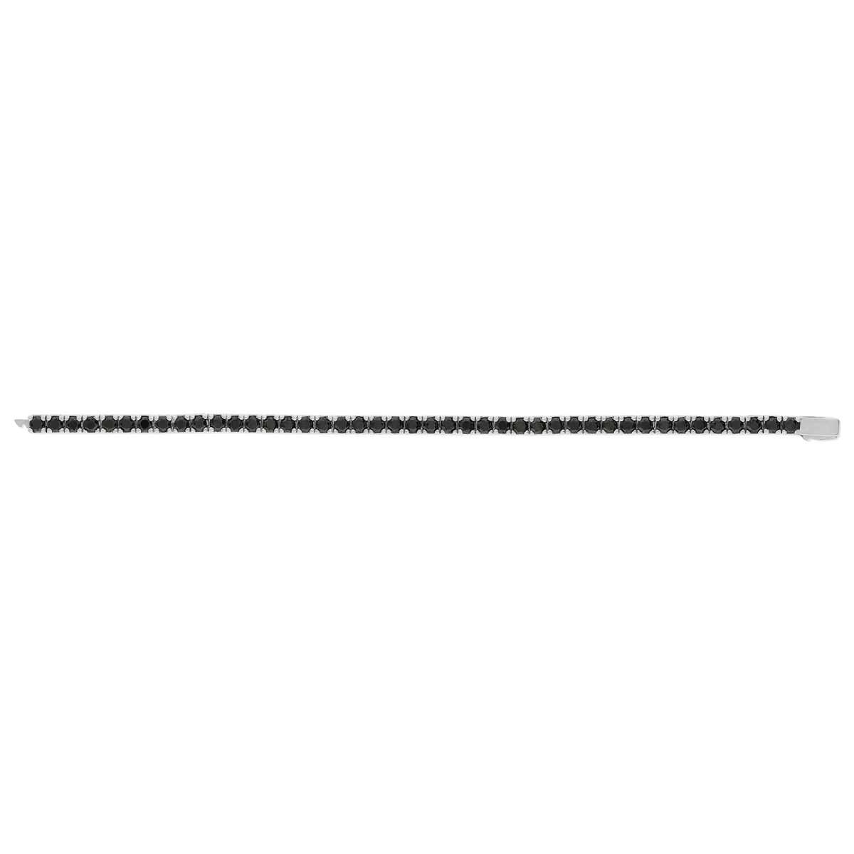 Bracelet argent 925 spinelles noires rondes 19cm