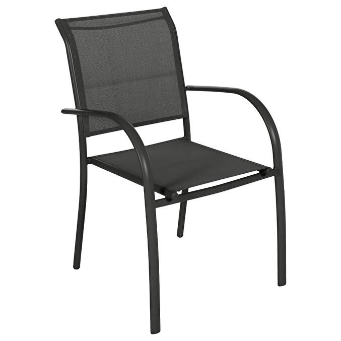 Ensemble table de jardin extensible + 10 fauteuils PIAZZA Graphite