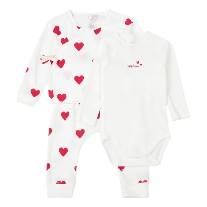 Petit Bateau Ensemble 3 Pièces en Côte | Rouge