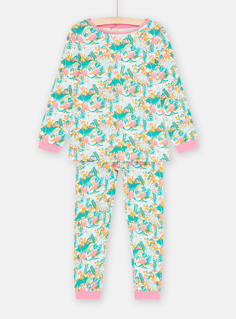 Pyjama écru à imprimé tropical fille