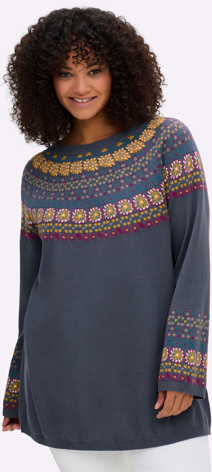 Sheego Jacquardpullover »Pullover«