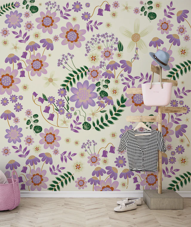 Komar Kindertapete »Disney Minnie Mouse Gardening Club Beige« bedruckt glatt