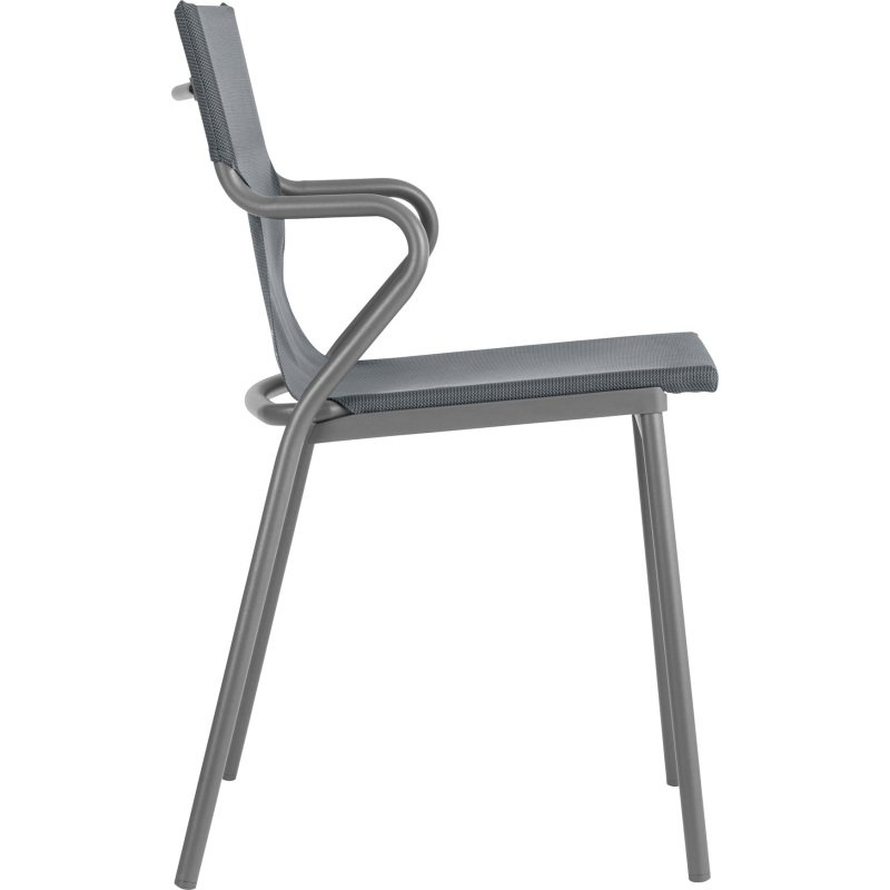 Fauteuil Horizon Lafuma - toile batyline - pied acier gris