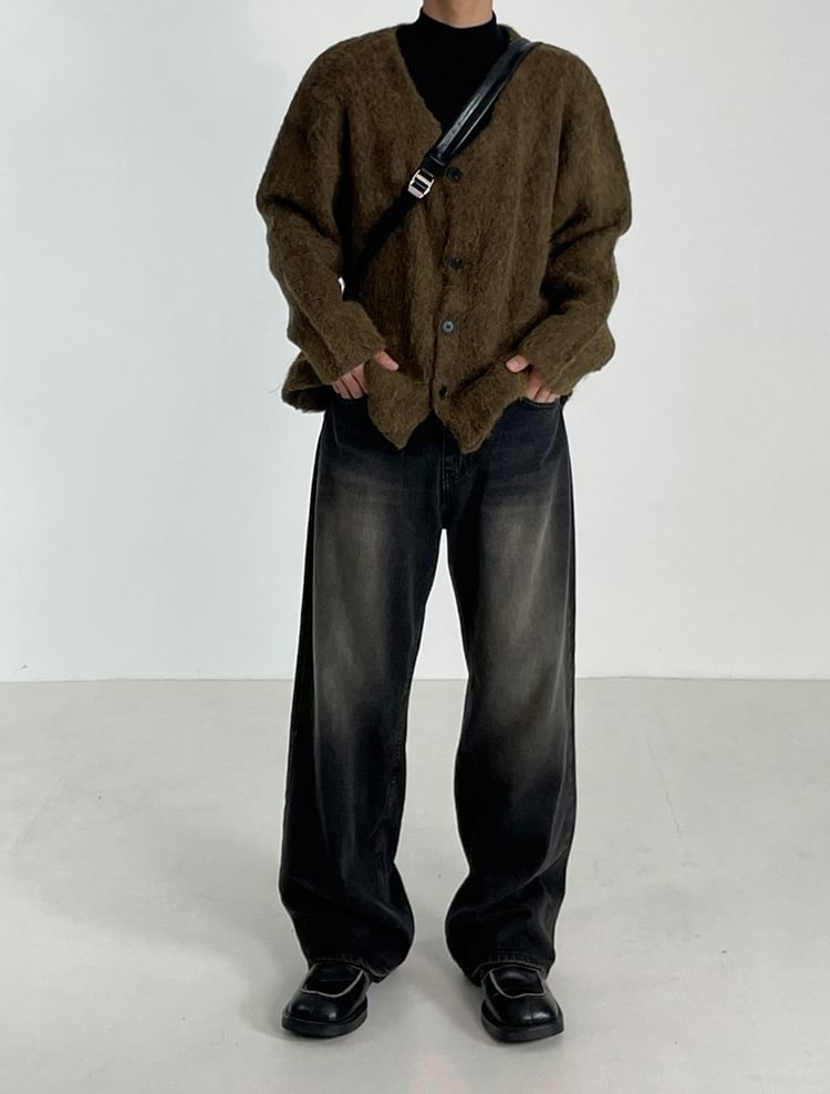 MRCYC - High Waist Washed Wide Leg Jeans