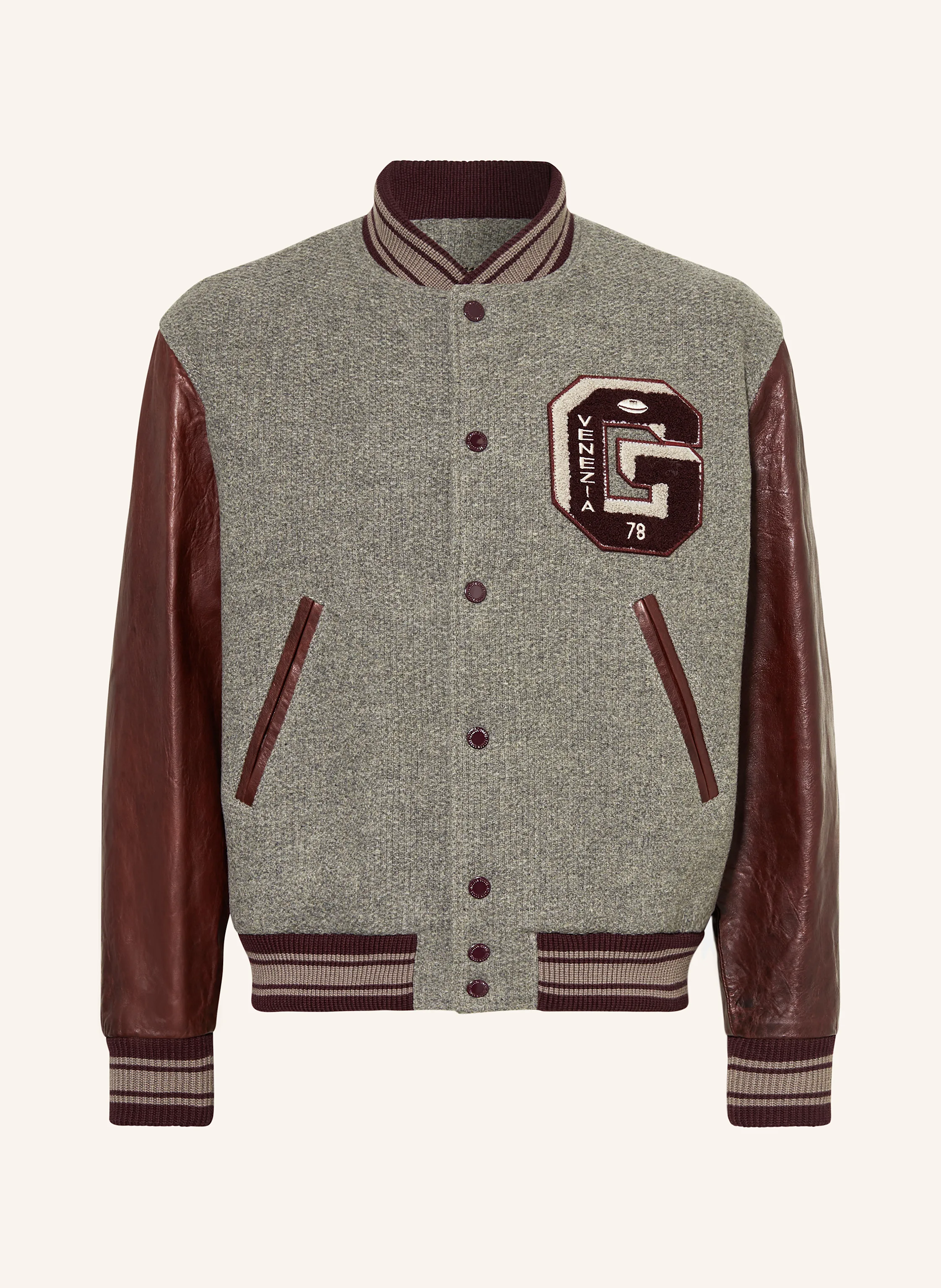 GOLDEN GOOSE College-Jacke im Materialmix