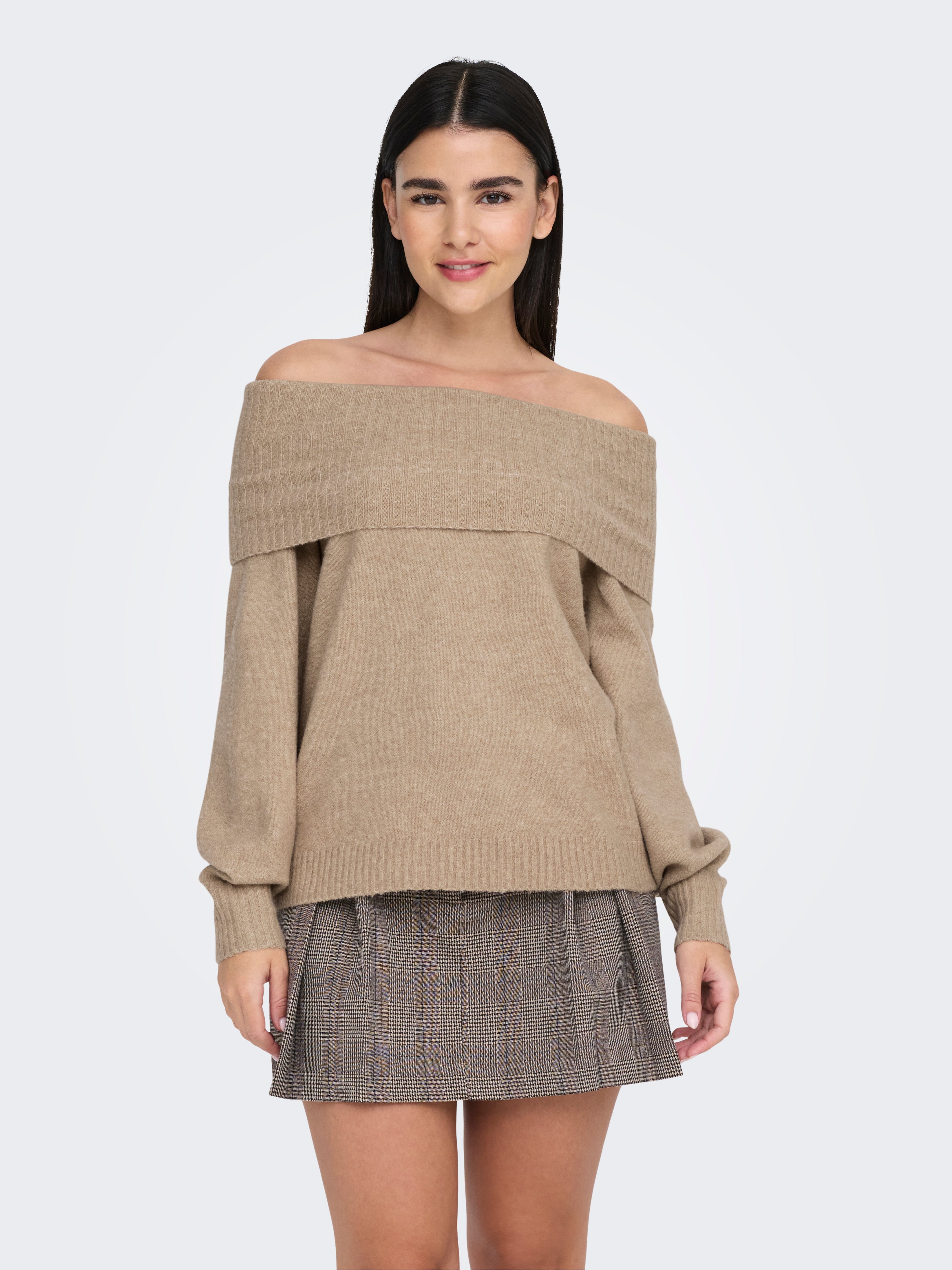 ONLJEANETT Strickpullover Humus