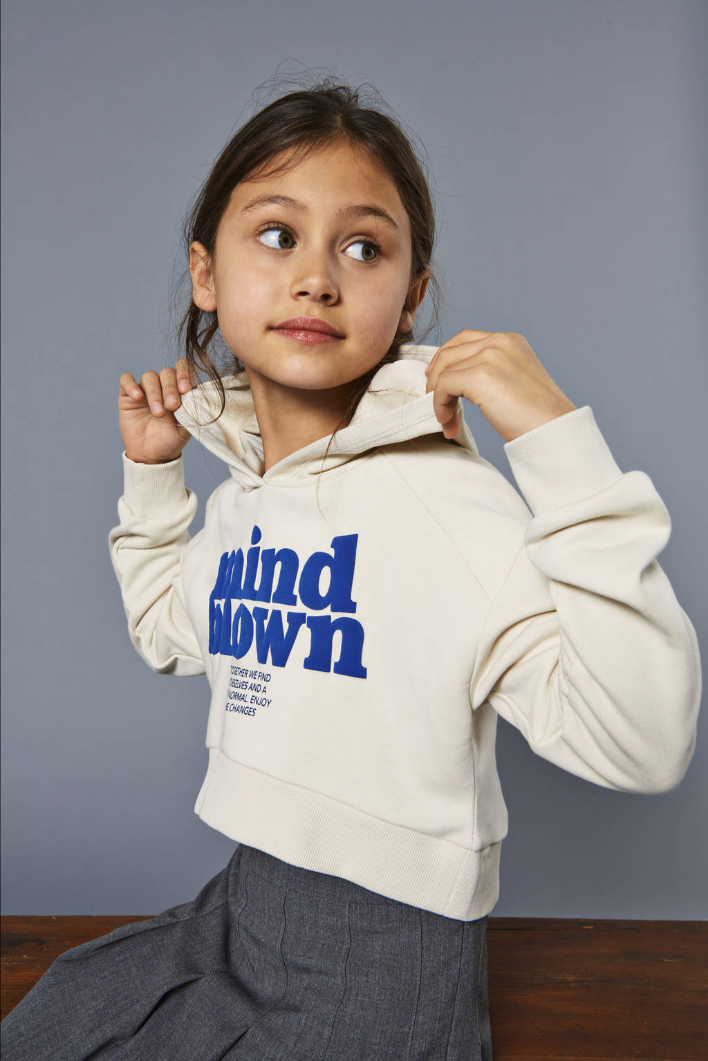 ONLY hoodie KOGDIANA met printopdruk ecru