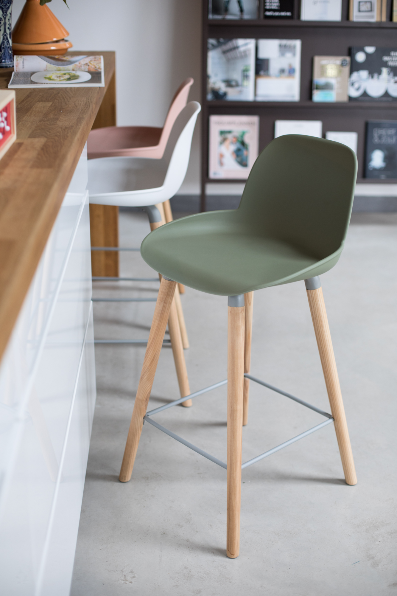 Barkruk Albert Kuip (zithoogte 65 cm) taupe - set van 2