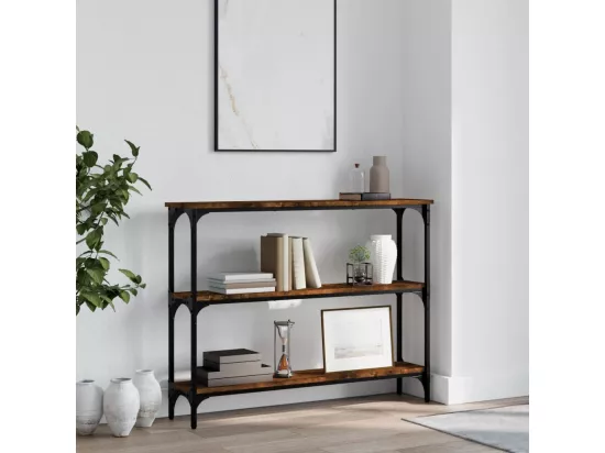 Table console chêne fumé 100x22,5x75 cm bois d'ingénierie