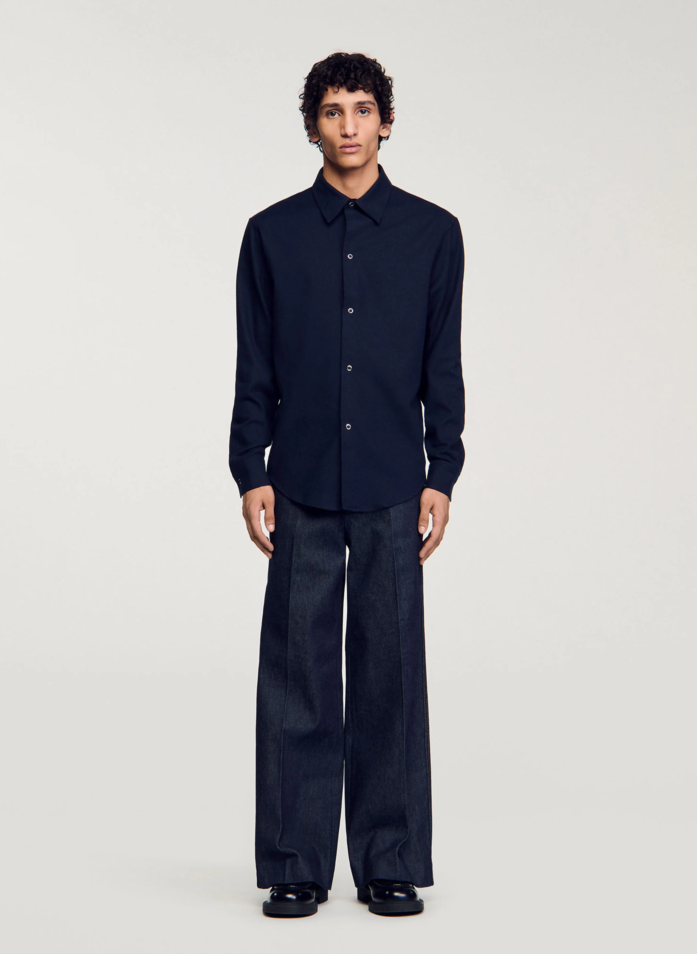 Chemise regular col classique| Bleu