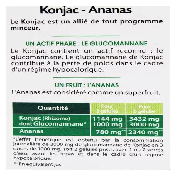 Juvamine Perte de Poids Konjac Ananas 42 gélules