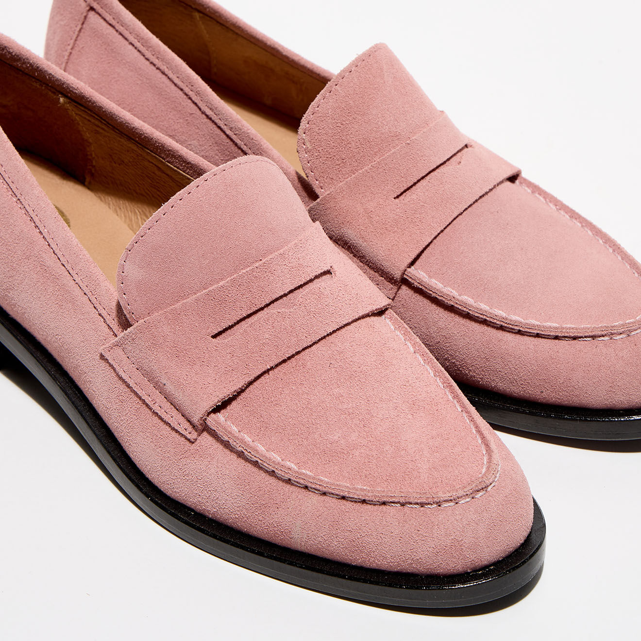 Apologie Mocassins en Velours de Cuir Juliette nude