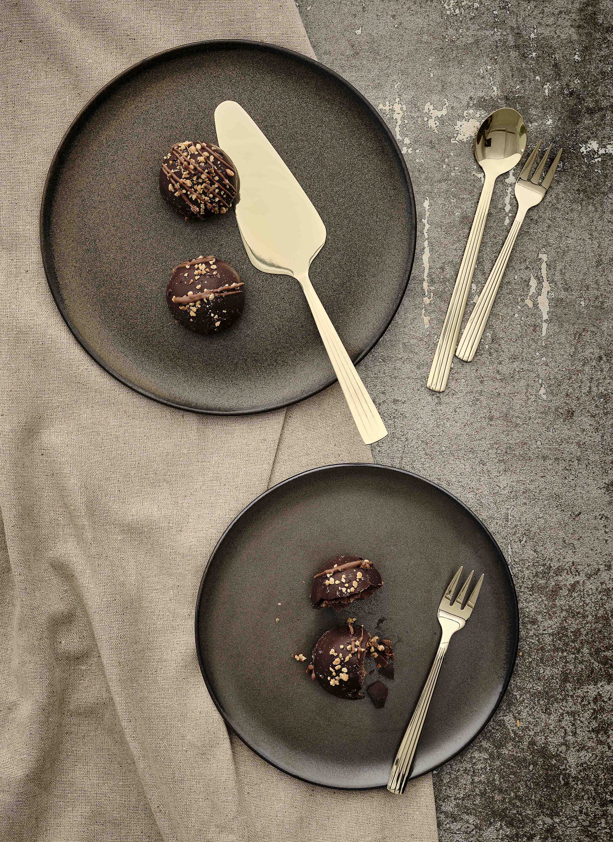 RAW  Kagegafler, Champagne guld - 4 stk.