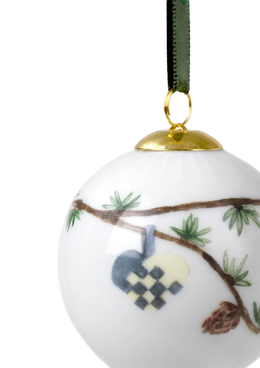 Kähler  Hammershøi Christmas kugle 2022, hvid m. deko - Ø6 cm
