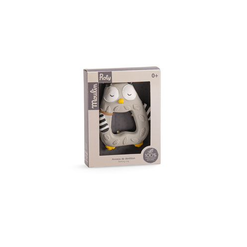 Anneau de dentition caoutchouc Hibou LES MOUSTACHES - MOULIN ROTY