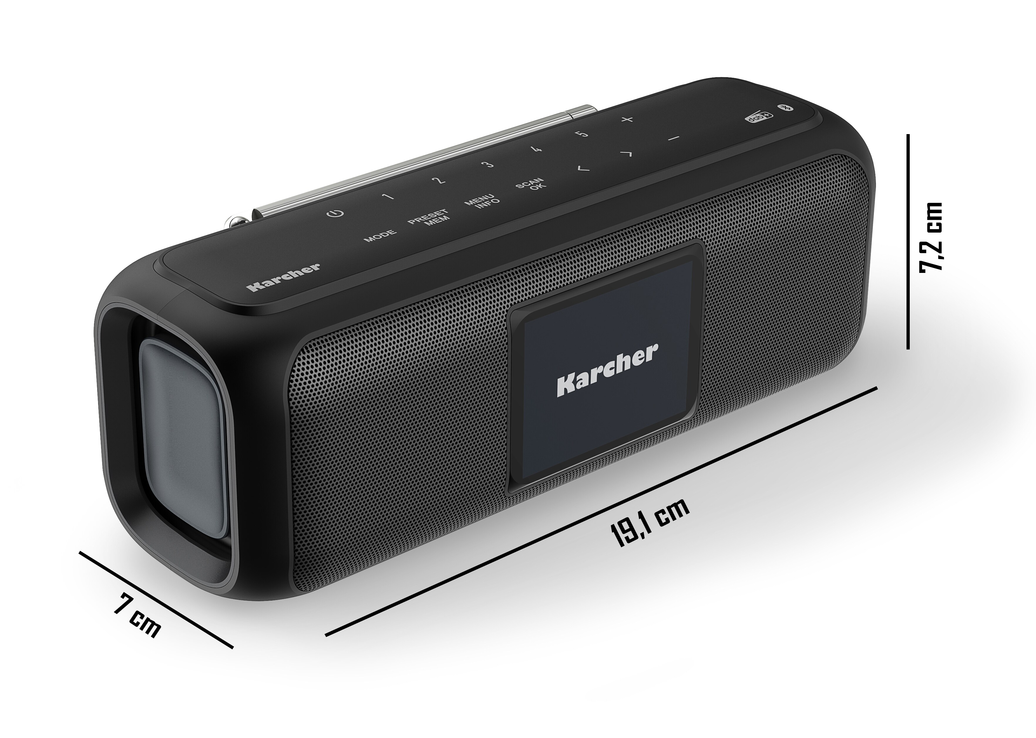 Karcher DAB Go tragbarer Bluetooth Lautsprecher & Digitalradio DAB+, UKW Radio mit 2,4