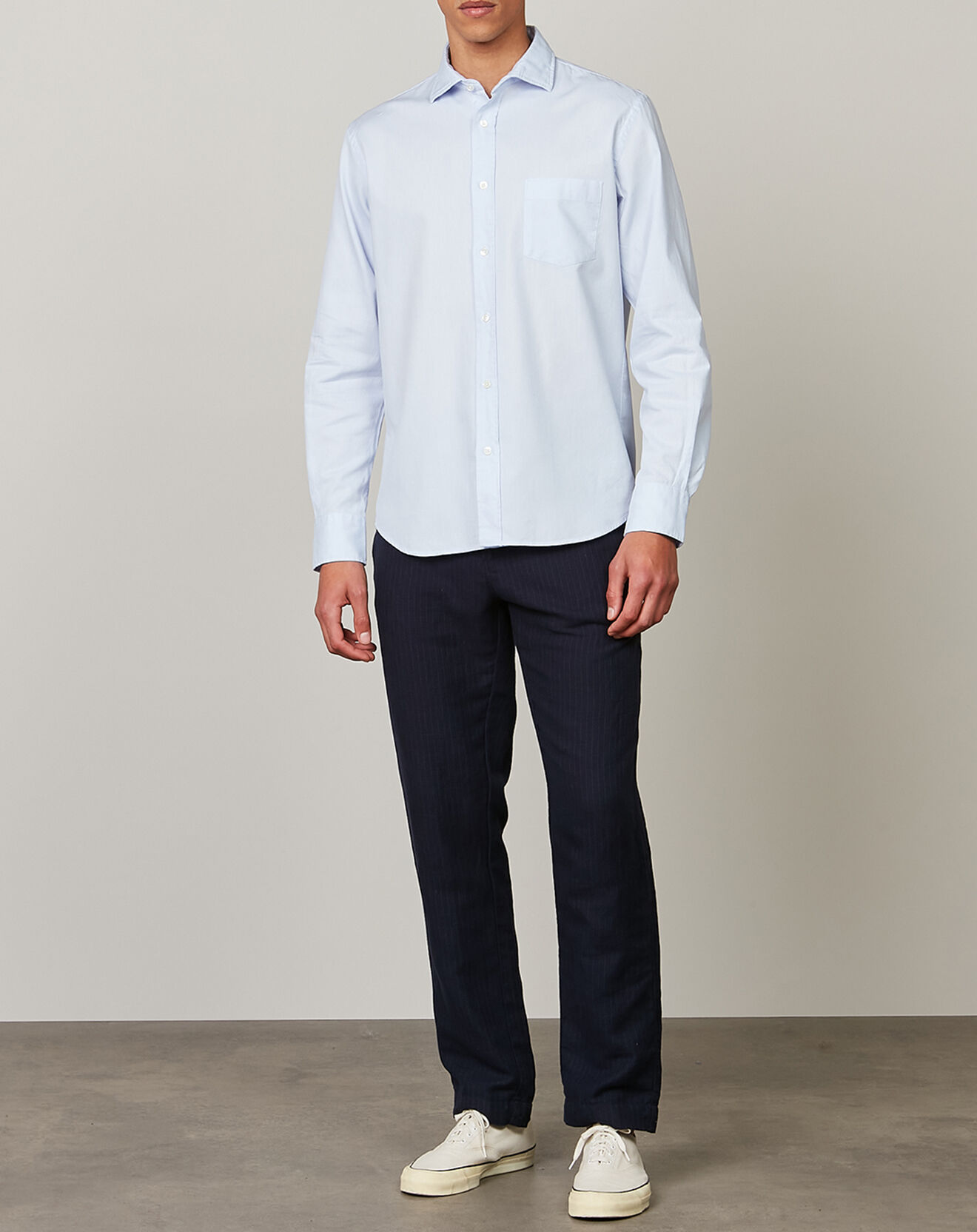 Hartford Pantalon en Lin & Coton Tanker bleu