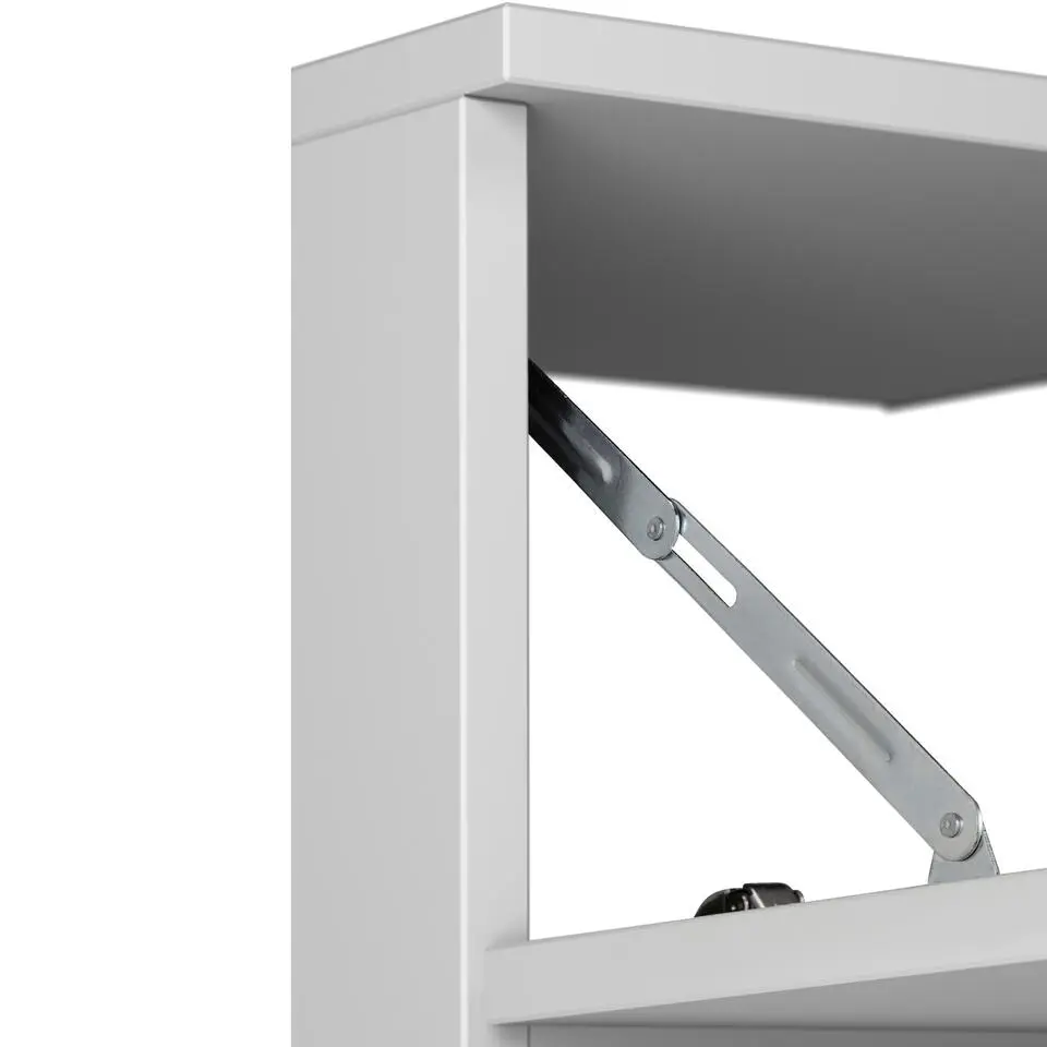 Malika - Wastafelonderkast 80 cm met 1 klep 1 lade in antraciet wit