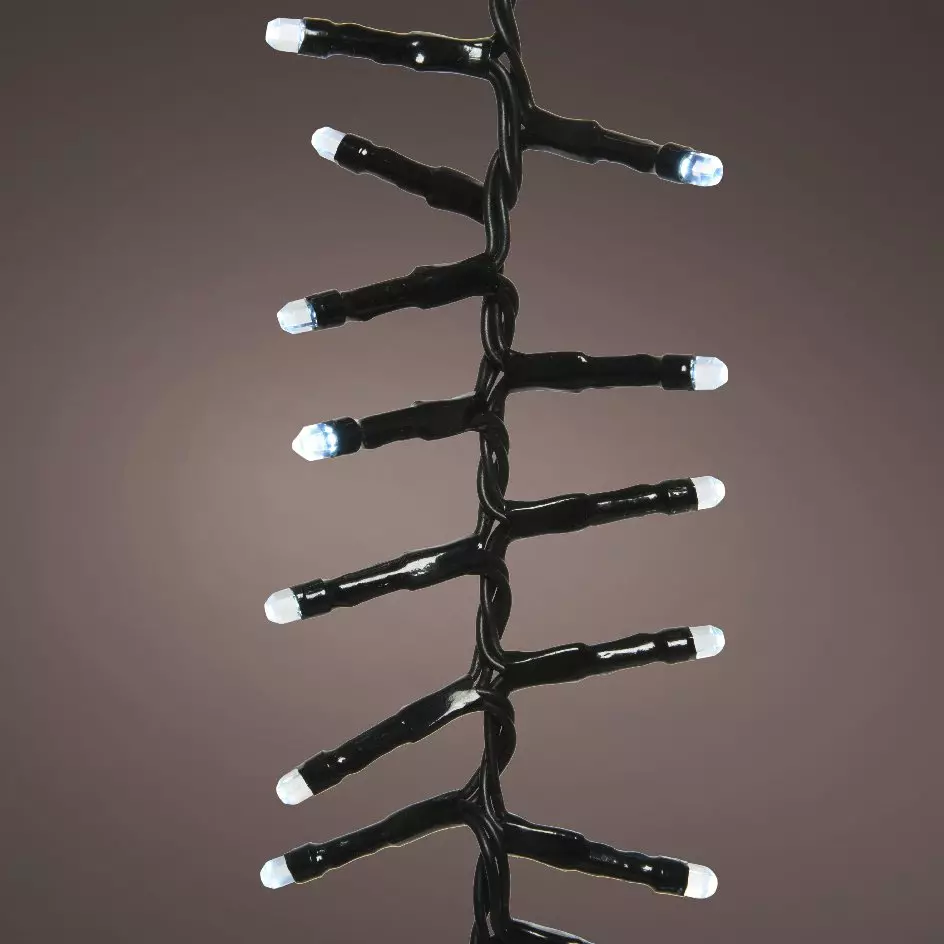 Cascade lumineuse à piles 2 m 512 LED câble noir Durawise Blanc froid